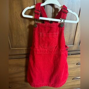 Hanna Andersson Red Corduroy Overall Dress